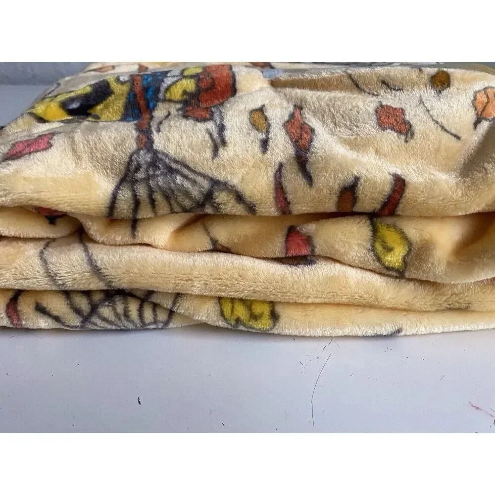PEANUTS SNOOPY Charlie Brown Soft THROW‎ Blanket 50”x70” Autumn Fall Leaves NEW